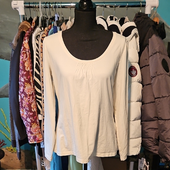 Talbots Cream Long Sleeve Blouse - Picture 1 of 4